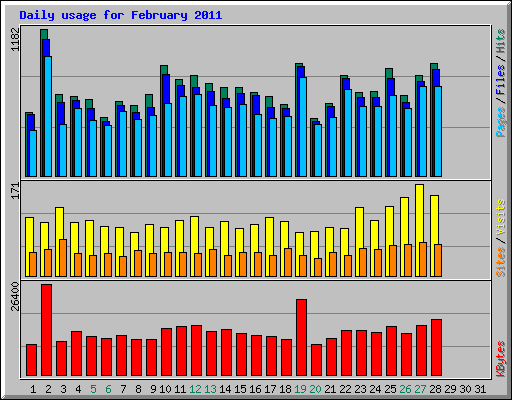 Daily usage for February 2011