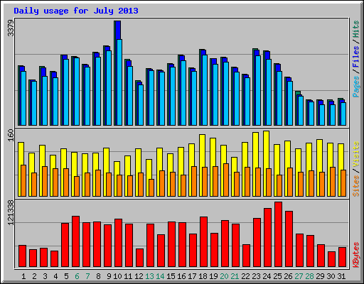 Daily usage for July 2013