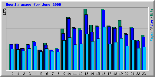 Hourly usage for June 2009