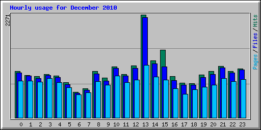 Hourly usage for December 2010