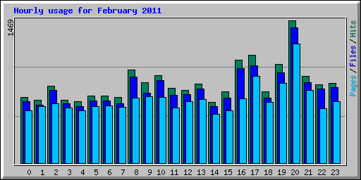 Hourly usage for February 2011