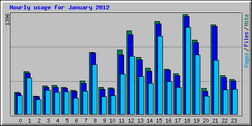 Hourly usage for January 2012