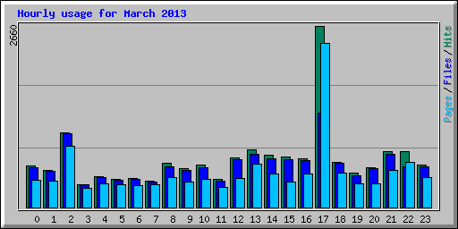 Hourly usage for March 2013