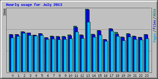 Hourly usage for July 2013